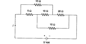 In the circuit shown in the figure the current I drawn from the 5 volt source will be