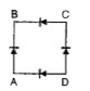 In the diagram, the input is across the terminals A and C and the output is across B and D. Then, the output is