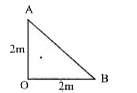 Three identical spheres, each of mass m are placed at the corners of a right angled triangle with mutually perpendicular sides equal to 2m. Taking their point of intersection as the origin, the position vector of centre of mass is