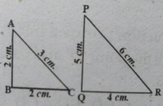 Area the triangle similar? IF so, name the criterion of similarity. Write the similarity relation in symbolic form.