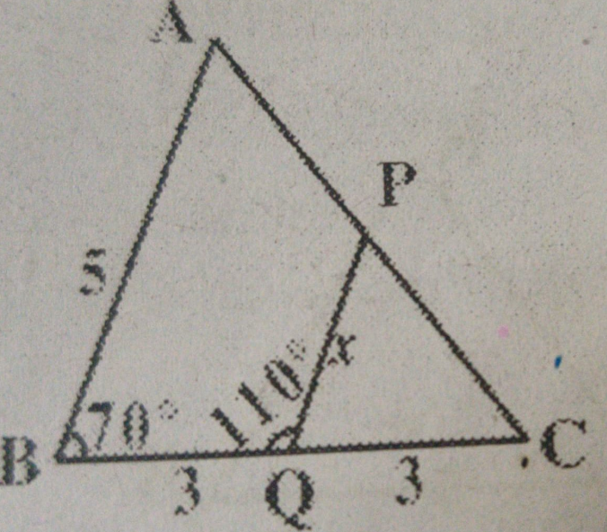 Explain why the triangle are similar and then find the value of x.