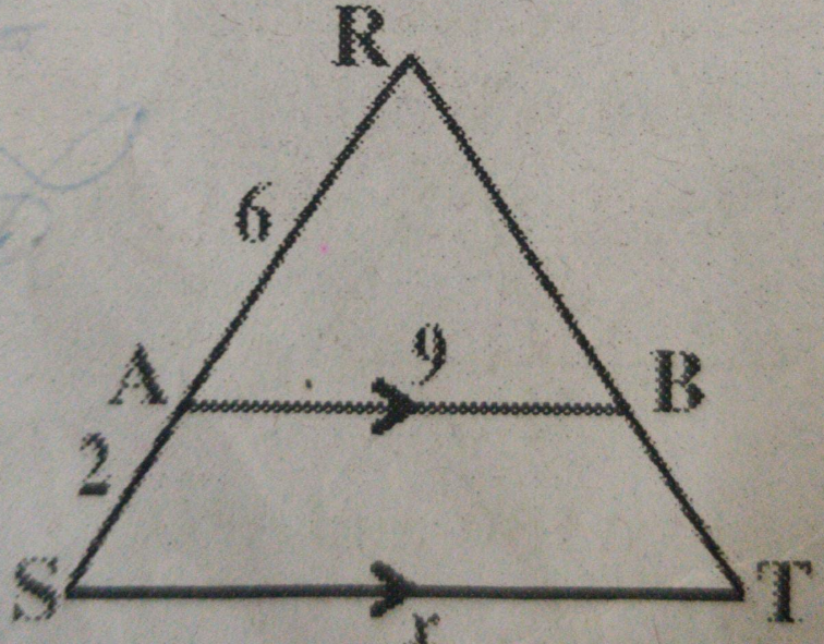 Explain why the triangle are similar and then find the value of x.