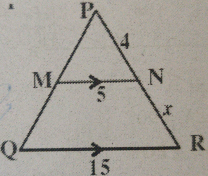 Explain why the triangle are similar and then find the value of x.