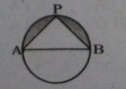 In the figure AP , = 12 cm , PB = 16 cm and  pi=3 then perimeter of shaded region is …………….. Cm .