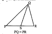 In each of the following questions, two quantities I and II are given. Compare both the quantities and choose the correct option and give answer accordingly.     PQR is a. triangle and QS is its altitude       Quantity I Value of side PS   Quantity II Value of side SR