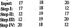 Directions : Ten word-processing machines when given an input line of words (or numbers) rearrange them following a particular rule, in each step. We are giving below ten sets of inputs and the various sequential outputs generated on them by the ten different machines. You are asked to find if the machine is working on a logic of shifting or arranging or arithmetical operations or miscellaneous