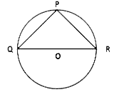 दी गई आकृति में QOR वृत्त का व्यास है तथा PQ=PR है, तो /PQR =