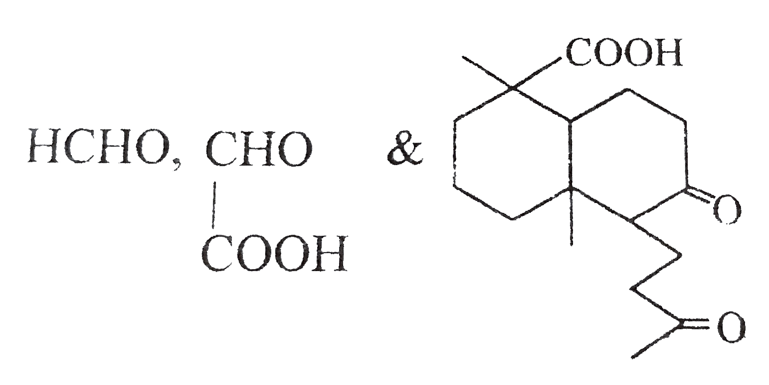 Ozonolysis of a compound Agathene dicarboxylic acid gives following compounds:   On complete reduction by Na-EtOH. Agathene dicarboxylic acid give hydrocarbon C(20)H(38) which have 5 chiral carbon it.   Q. The structure of Agathene dicarboxylic acid is-