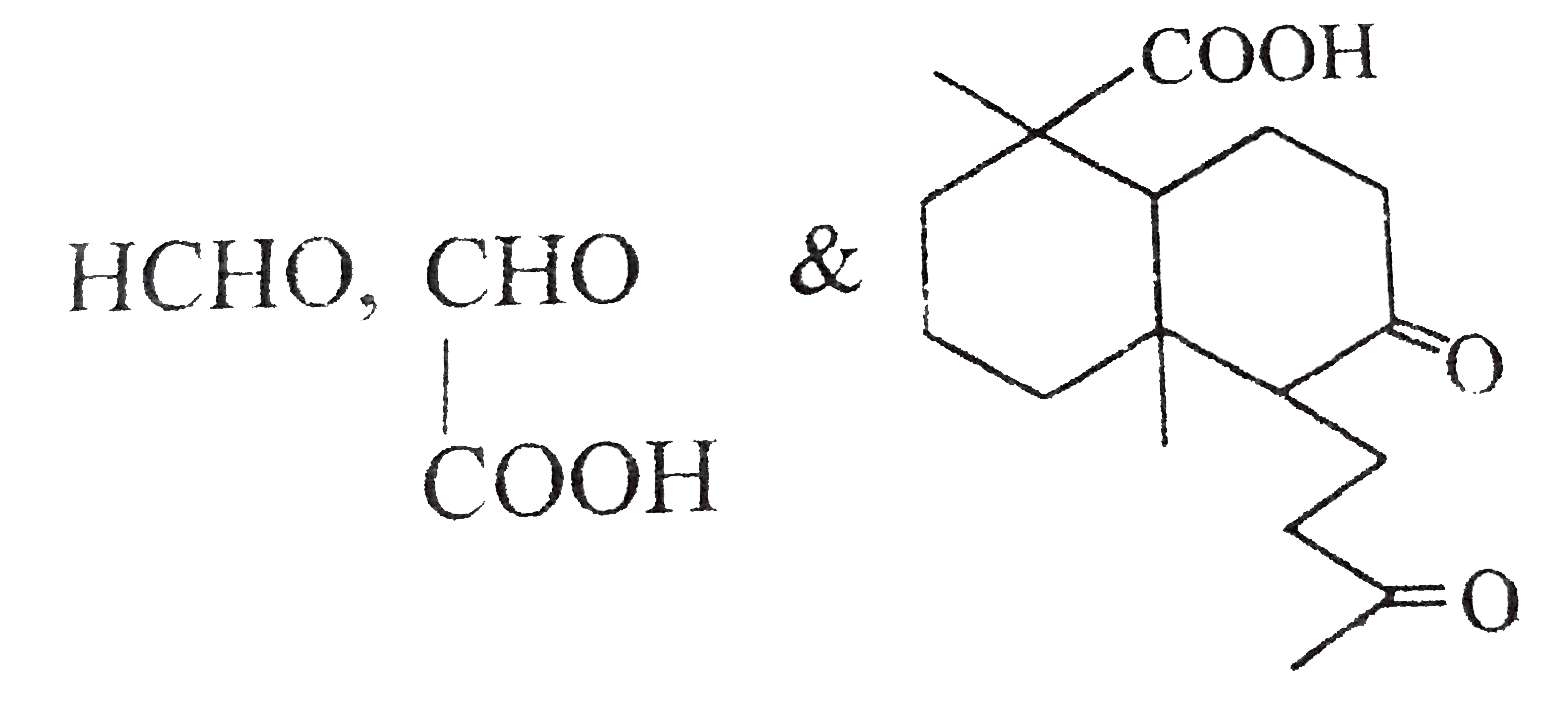 Ozonolysis of a compound Agathene dicarboxylic acid gives following compounds:   On complete reduction by Na-EtOH. Agathene dicarboxylic acid give hydrocarbon C(20)H(38) which have 5 chiral carbon it.   Q. True statement about agathene dicarboxylic acid is: