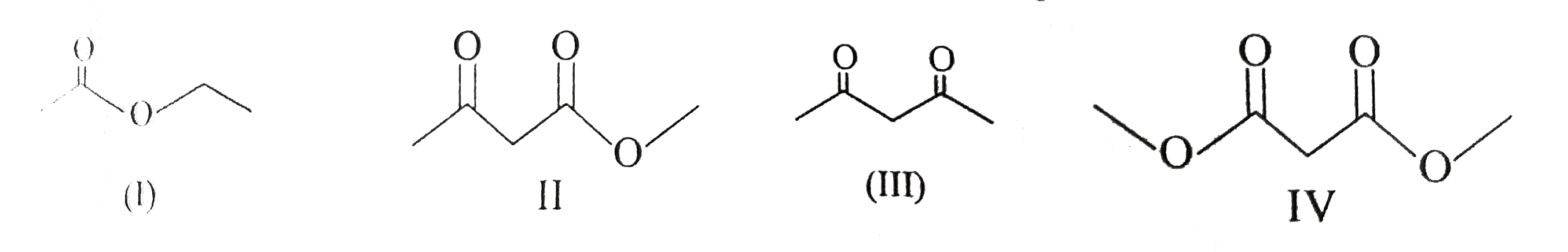 In each of the followings sets of compounds write the decreasing order of % enol content.