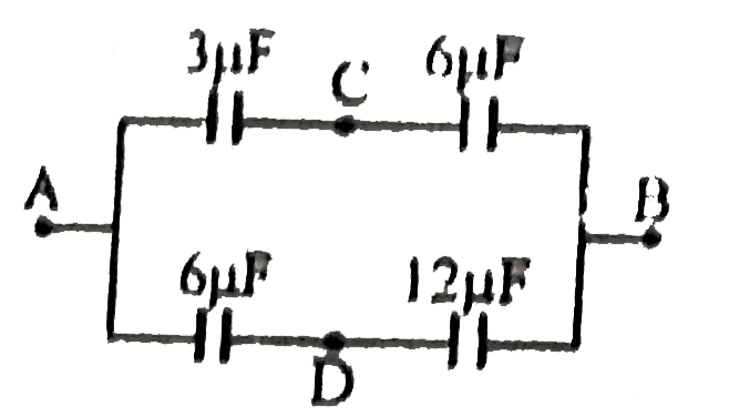 In the circuit shown, some potential difference is applied between A and B If C is joined to D