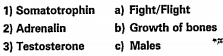 Match the following