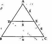 Find the value of 'x' in the given figure where triangle ABC~triangle ADE.
