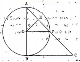 In the adjacent figure, BC is a tangent to the circle with centre 'O'. OE bisects AP. prove that triangle AEO ~ triangle ABC.