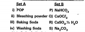 Match the following Set A with Set B.