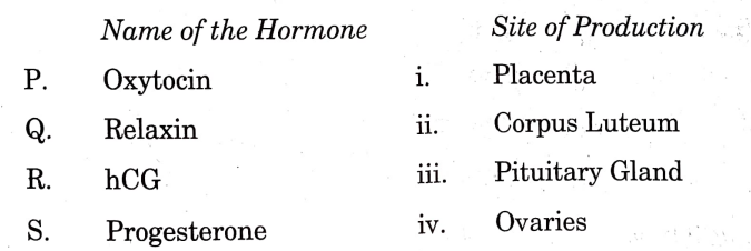 Which of the following options correctly matches the name of the hormone to its site of production in the human body?