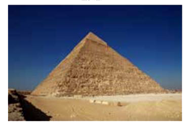 Pyramid, in architecture, a monumental structure constructed of or faced with stone or brick and having a rectangular base and four sloping triangular (or sometimes trapezoidal) sides meeting at an apex (or truncated to form a platform). Pyramids have been built at various times in Egypt, Sudan, Ethiopia, western Asia, Greece, Cyprus, Italy, India, Thailand, Mexico, South America, and on some islands of the Pacific Ocean. Those of Egypt and of Central and South America are the best known.      The volume and surface area of a pyramid with a square base of area a^(2)  and height h is given by   V= (ha^(2))/( 3) and  S = a^(2) +2a sqrt( ((a)/(2))^(2) +h^(2))    A powerful crystal pyramid has a square base and a volume of 3y^(3) +18y^(2) +27y cubic units.   If its height is y , then what polynomial represents the length of a side of the square base ?