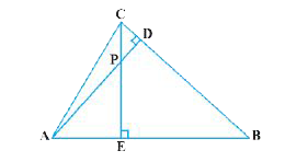 In the figure, altitudes AD and CE of DeltaABC intersect each other at the point P. Show that:         (i) DeltaABD ~ DeltaCBE    (ii) DeltaPDC ~ DeltaBEC