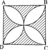 In the figure, ABCD is a square of side 14 cm. Semi-circles are drawn with each side of square as diameter. Find the area of the shaded region.