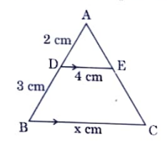 In the given figure, DE |\ | BC. The value of x is