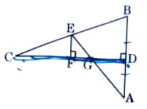 In the given figure, CD is the perpendicular bisector of AB. EF is perpendicular to CD. AE intersects CD at G. Prove that (CF)/(CD)=(FG)/(DG)