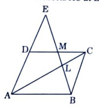 In the given figure, ABCD is a parallelogram. BE bisects CD at M and intersects AC at L.Prove that EL=2 BL.