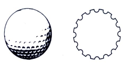 A golf ball is spherical with about 300-500 dimples that help increase its velocity while in play. Golf balls are traditionally white but available in colours also. In the given , a golf ball has diameter 4.2 cm and the surface has 315 dimples (hemi- spherical) of radius 2mm  Based on the above , answer the following questions:   (i) Find the surface area of one such dimple  (ii) Find the volume of the material dug out to make one dimple  (iii) (a) Find the total surface area exposed to the surroundings  (iii) (b) Find the volume of the golf ball.