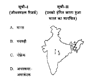 Match List- I with List-II and select the correct answer using the code given below the Lists :