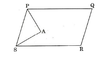In the figure given below, PQRS is a parallelogram. PA bisects angle P and SA bisects angle S. What is angle PAS equal to?