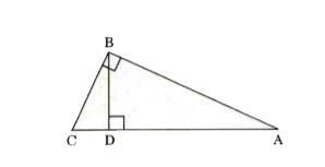In the figure given below, ABC is a triangle with AB perpendicular to BC. Further BD is perpendicular to AC. If AD = 9 cm and DC = 4 cm, then what is the length of BD ?