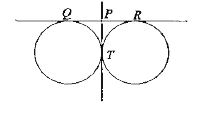 QR is a common tangent to the given circles touching each other externally at the point T. The tangents at T meets QR at P. if PT = 3.8 cm , then the length of QR ( in cm)  is