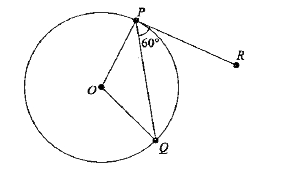 In figure PR is tangent to the circle at P and O is the centre of the circle. The value of  angle POQ  is