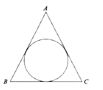 ABC is an equilateral triangle of side x cm. The radius of its incircle is