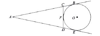 In the figure , if AD, AE and BC are tangent to the circle at D,E and F , respectively , then