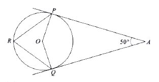 In the given figure , O is the centre of the circle . AP and AQ are tangents to the circle .angle PRQ =