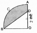 दी गई आकृति में,OACB केन्द्र O और त्रिज्या 3.5 सेमी वाले एक वृत्त का चतुर्थाश है। यदि OD = 2 सेमी है तो निम्नलिखित के क्षेत्रफल ज्ञात कीजिए: (i) चतुर्थांश OACB, (ii) छायांकित भाग।
