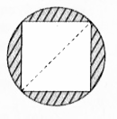 संलग्न आकृति में, विकर्ण 8 सेमी वाला एक वर्ग एक वृत्त के अन्तर्गत है। छायांकित भाग का क्षेत्रफल ज्ञात कीजिए।