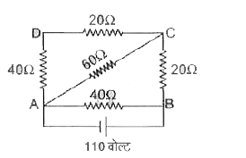 दिए गए चित्र में बिन्दुओं A तथा C के बीच विभवान्तर ज्ञात कीजिए।
