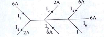 (1)In the following circuit, calculate the value of the current (I).