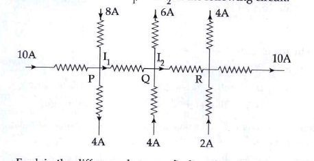 State Kirchoff's laws in electricity:- Calculate the value of I1 and I2 in the following circuit.