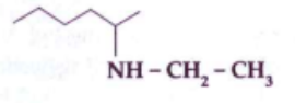 Write the bond line formula of the alkene which is obtained as major product contain from the following amines, on heating with excess of methyl iodide followed by strong heating with silver oxide.