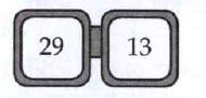 On the glasses of following spectalcles write numbers such that Their sum is 42 and difference is 16