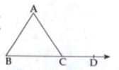 In the following figure, angleACD is an exterior angle of DeltaABC . angleB = 40^@ , angleA = 70^@. Find the measure of angleACD.