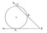 Line PA is a tangent at point A.Line PBC is a secant AP=15,BP=10,find BC.