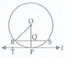 In the adjoining figure,line l touches the circle at P.O is the centre.Q is the mid point of radius OP.Chord RS||line lRS=12,find radius of the circle.