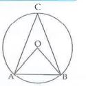 In the adjoining figure, Point O is the centre of the circle. Length of chord AB is equal to the radius of the circle. Find /ACB