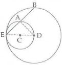 A circle with centre C touches the circle with centre D internally in the point E. Point D lies on the smaller circle. Chord EB of the external circle intersects internal circle at point A. Prove that seg EA~=seg AB