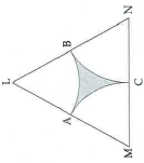 triangle LMN is an equilateral triangle. LM= 14 cm. As shown in the figure, 3 sectors are drawn with vertices as centre and radius 7 cm. Find (ii) Area of any one of the sectors.
