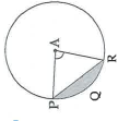 In the adjoining figure, if A is the centre of the circle. anglePAR =30^@ AP = 7.5, find the area of segment PQR. (pi=3.14)