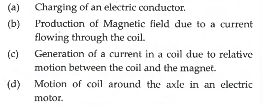 Which of the statement given below correctly  describes    Electromagnetic induction